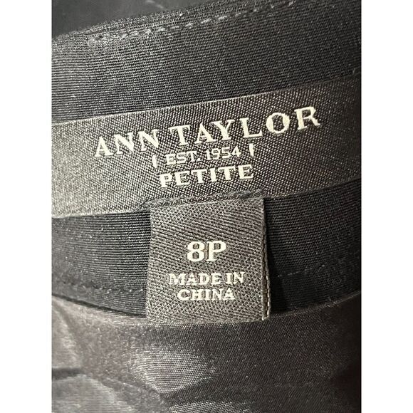 Ann Taylor Petite Mini Pencil Skirt High Waisted Slit Pleated Black Womens Sz 8P - Picture 11 of 12